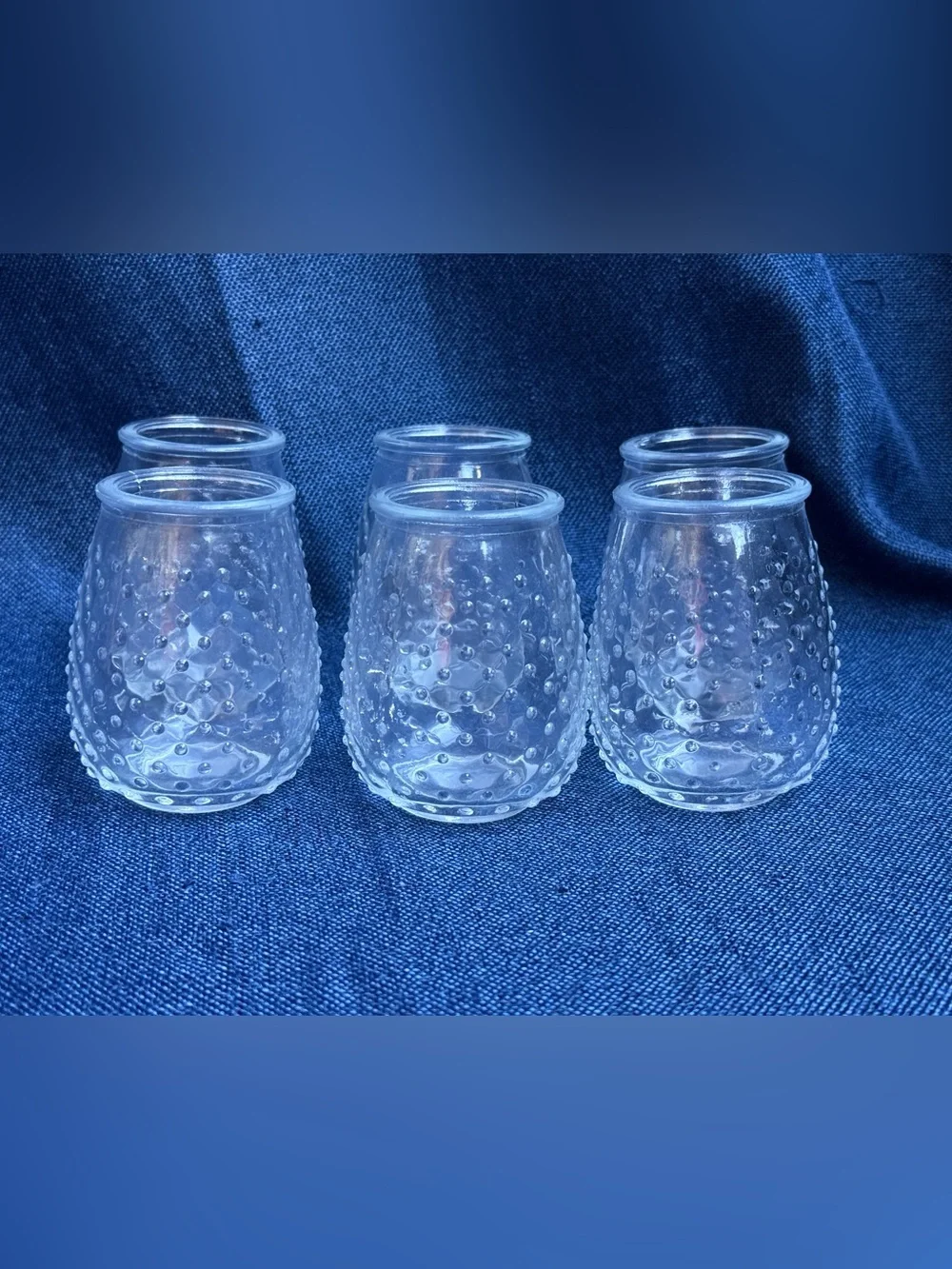 Home Essentials Mini Hobnail Stemless Glasses 4 oz Clear - Set of 6 Shot Jars